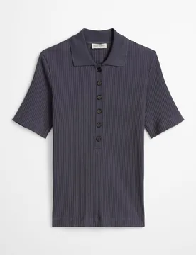 Polo de mujer slim de canalé con TENCEL Modal - MARC O'POLO - FashionsVida