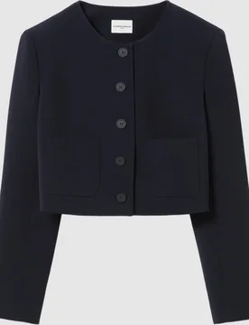 Chaqueta de mujer con cuello redondo y tapeta de botones - CLAUDIE PIERLOT - FashionsVida