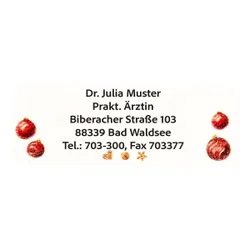 Namensaufkleber "Kuglen", 300 Stück weiss rot