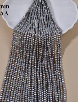 Mm 4A Natural 100% Freshwater Gray Flat Round Pearl Isolated Loose Bead Jewelry Make DIY Necklace Bracelet Accessories 36cm - Aliexpress - FashionsVida