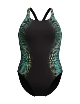 Digital Printed Medalist Swimsuit Turquoise Gem UK 32 Women - Speedo - FashionsVida