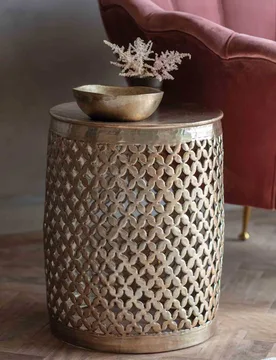 Khalasar Metal Side Table Gold - Gallery Direct - FashionsVida