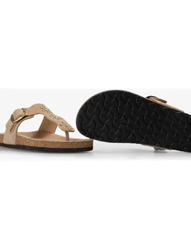 Sandalias de dedo de mujer en piel planas con hebilla - Scalpers - FashionsVida
