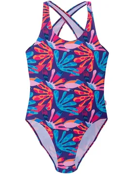 Salava Swimsuit Purple Flower Print 164 cm Girls - Aquawave - FashionsVida