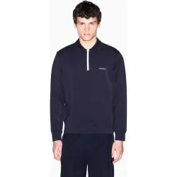 Sudadera de hombre con cuello polo y cremallera media