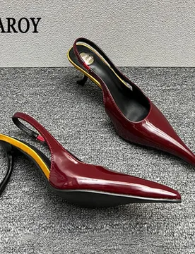 Women's Designer Heels Patent Leather Pointed Toe Sculptural Thin High Heels Sandals Pumps Runway Chic Luxury Party Dress Shoes - Aliexpress - FashionsVida