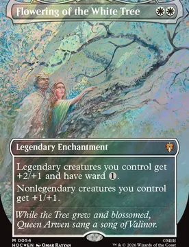 Flowering of the White Tree (Borderless Art Surge Foil) The Hobbit Commander - Magic: The Gathering - FashionsVida