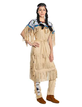 Nscho-tschi-Kostüm für Damen Winnetou Indianerin-Kostüm für Damen Fasching braun-blau - female - METAMORPH GmbH - FashionsVida