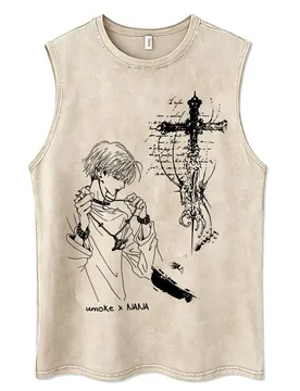 Anime Black Stones Oosaki Nana Okazaki Shinichi Vintage Washed Tank Tops Men Women Manga Y2k Oversized Sleeveless Vest T-shirt - Aliexpress - FashionsVida
