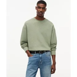 Sudadera de hombre con textura waffle y cuello redondo