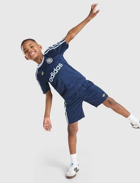 Football T-Shirt/Shorts Set Children, Blau - unisex - Size: 3-4Y - adidas Originals - FashionsVida