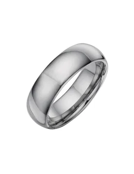 Womens Tungsten Court 7mm Wedding Band - Silver - Size V - The Jewellery Stockroom - FashionsVida