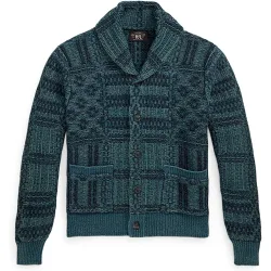 Cárdigan de hombre de algodón con textura Double RL