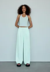 Palazzohose im Jogger-Stil mit Gummibund Pastellgrün XS
