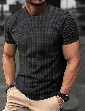 New Summer Men's High-End Mesh Ice Silk Round Neck Short Sleeve Acrylic Anti-Wrinkle Breathable High Street POLO Shirt - Aliexpress - FashionsVida