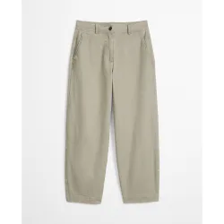 Pantalones rectos de mujer modelo Minu barrel de sarga de algodón ecológico