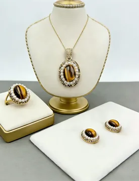 Natural Tigers Eye Pearl Jewelry Set Solar Plexus Chakra Courage Prosperity for Women - Aliexpress - FashionsVida