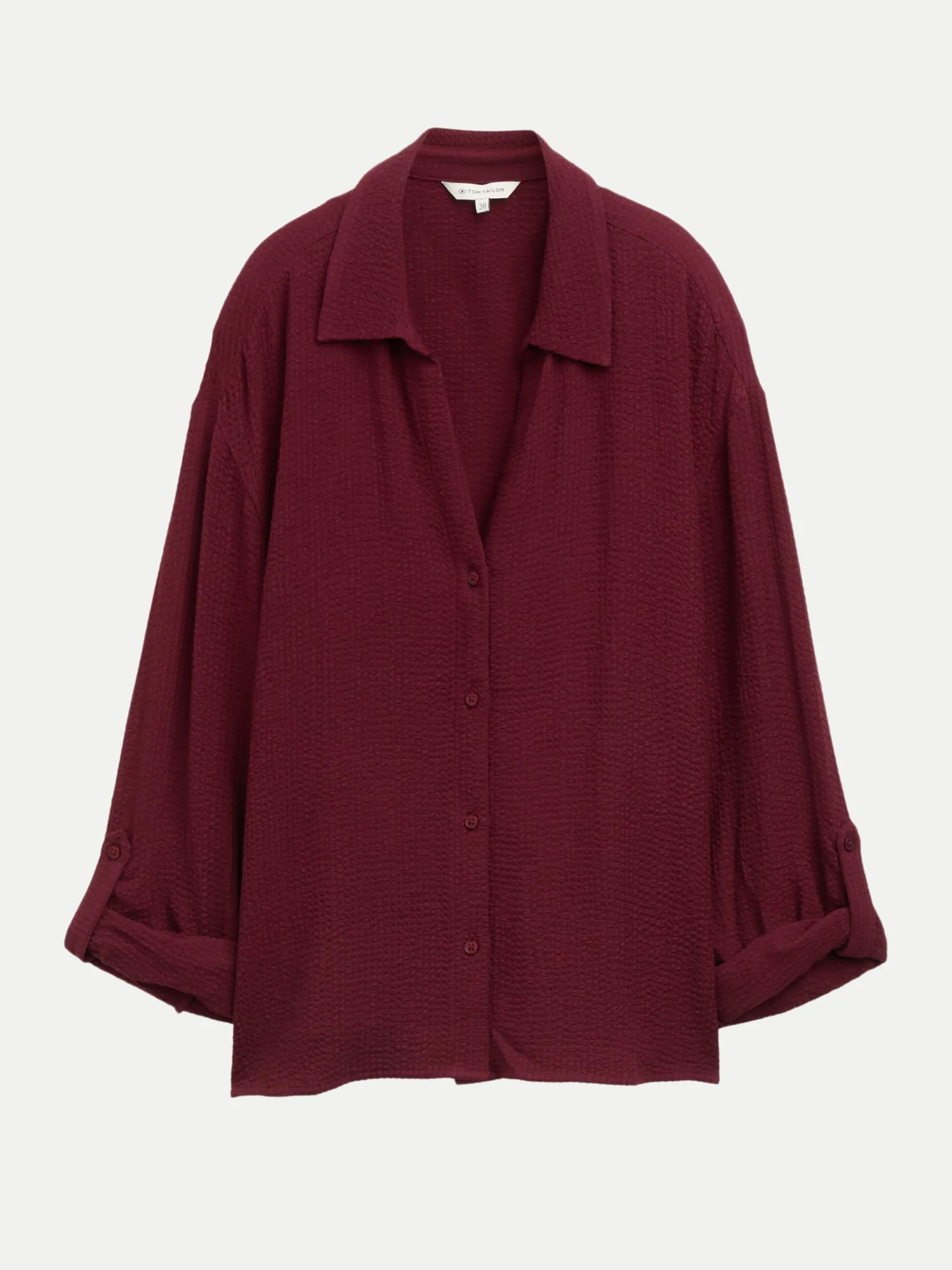 Bluse mit Seersucker-Stoff Rot 38 - Tom Tailor Casual - FashionsVida