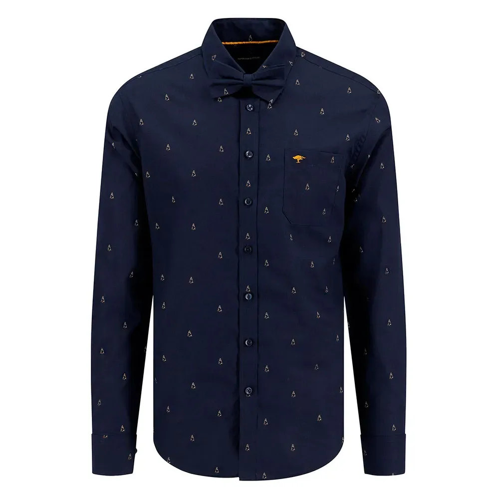 Camicia A Maniche Lunghe Christmas Button Down Navy XL - Fynch Hatton - FashionsVida