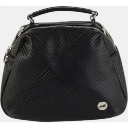 Bolso bandolera compacto efecto piel con textura geométrica