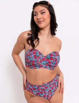 Women's Kitsch Kate Multiway Bandeau Bikini Top Strapless Size: 34E - Multicolor - Size: 34E - Curvy Kate - FashionsVida