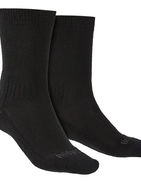 Mens Hiking Lightweight Merino Socks - Black Merino Wool - Size Uk 6-8 - Bridgedale - FashionsVida