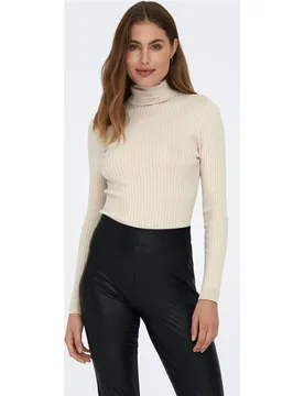 Jersey de mujer cuello alto canalé - Only - FashionsVida