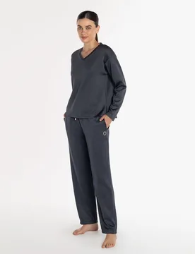 Pantalón homewear de mujer de algodón - Punto Blanco - FashionsVida
