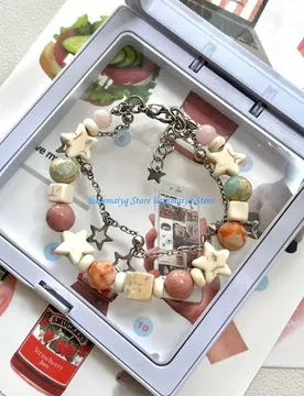 B Double Layer Star Bracelet Fashion Aesthetic Charm Bangle Party Jewelry Pentagrams Beaded Bracelet Wristband Gift - Aliexpress - FashionsVida