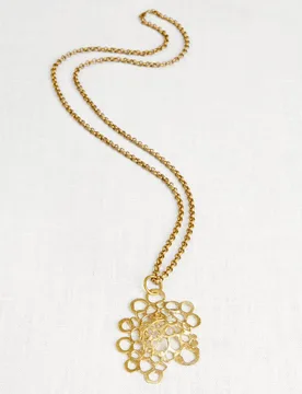 Recycled Brass Honey to Bee Necklace - La Jewellery - FashionsVida