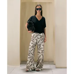 Pantalón ancho de mujer estilo pijamero