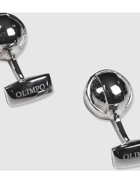 Gemelos metálicos con forma redonda y detalle en - Olimpo - FashionsVida