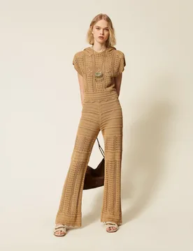 Pantalon en maille à carreaux - TWINSET - FashionsVida