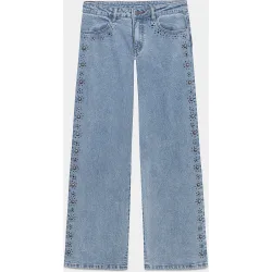 Vaquero de mujer low rise con tachas