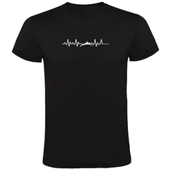 Swimming Heartbeat Short Sleeve T-shirt Black S Men