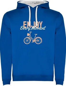 Felpa Con Cappuccio Enjoy Every Moment Royal Blue - Kruskis - FashionsVida