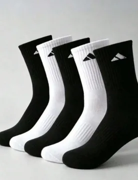 Par de calcetines de media caña para hombre en color negro y blanco sólido, calcetines deportivos suaves y transpirables, minimalistas y versátiles - Shein - FashionsVida