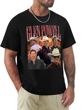 Retro Glen Powell Actor T-Shirt croswit shirt man tees baggy shirts men tshirt - Aliexpress - FashionsVida