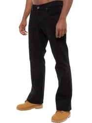 Mens Bootcut Stretch Denim Jeans - Black Cotton - Size 32w/34l