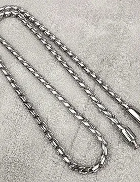 Men Stainless Steel Dragon Bone Chain Necklace, Twisted Scale Round Hammer Chain Integrated Snap Fastener Neckwear - Aliexpress - FashionsVida