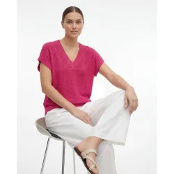 Top de punto fino de mujer con detalle en brillo