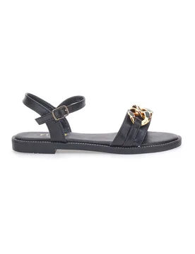 Sandali neri con catena oro e cinturino PRE5384 39 - THE FIRST CHIC - FashionsVida