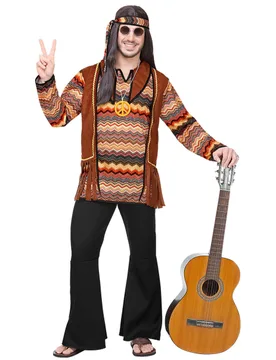 Hippie-Kostüm für Herren Karnevalskostüm braun-schwarz - male - Widmann - FashionsVida