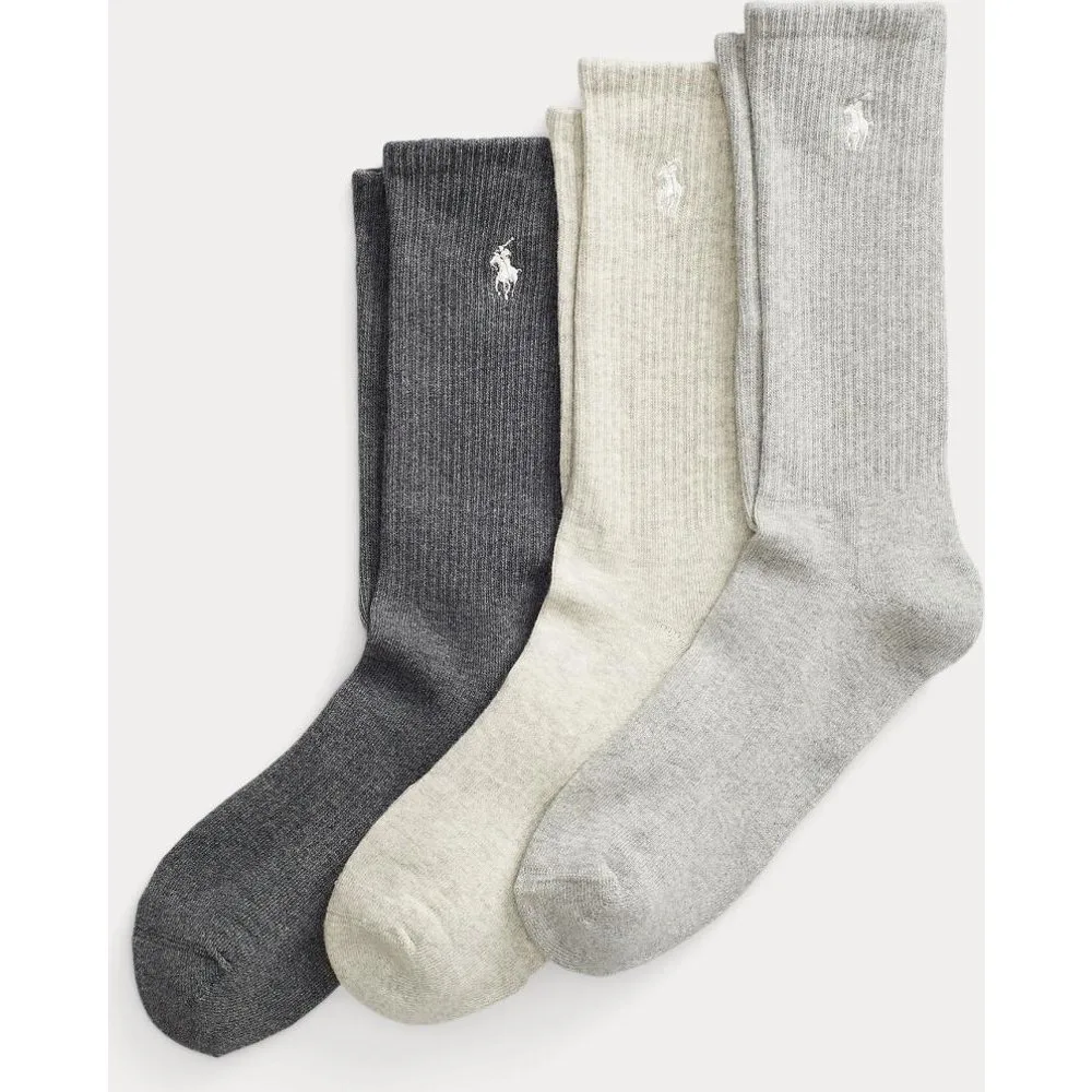 Pares de calcetines de algodón Jaspeado-Claro - Polo Ralph Lauren - FashionsVida
