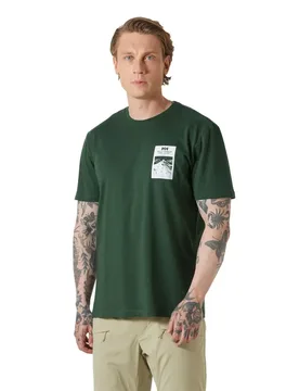 Maglietta A Maniche Corte Massif Graphic Jungle Green L - Helly Hansen - FashionsVida
