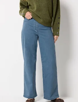 Women's Wide Leg Jeggings in Blue Size: 16L - Blue - Size: 16L - M&Co - FashionsVida