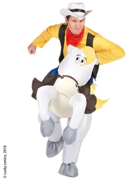Jolly Jumper Carry-Me-Kostüm Lucky Luke-Lizenzkostüm gelb-weiss - KARNEVAL-MEGASTORE - FashionsVida