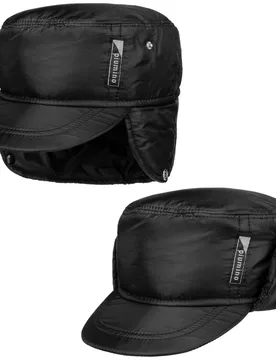 Piumino Army Cap with Ear Flaps by - black - Size: M (56-57 cm) - Lipodo - FashionsVida