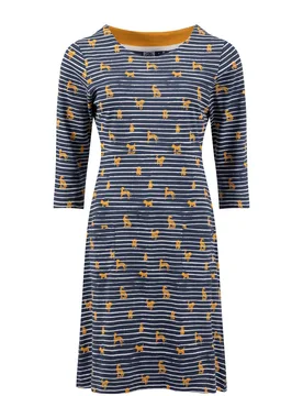 Weird Fish Starshine Printed Jersey Dress Size 14 - sale all-sale sale womens women women all-womens women dresses - Ochre - FashionsVida