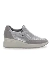 Sneakers Argento In Pelle Con Zeppa 555730 39